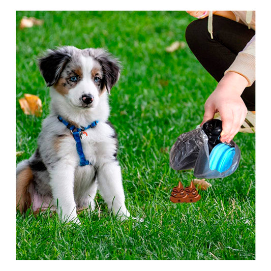 Recogedor caca de mascota con dispensador plegable portátil